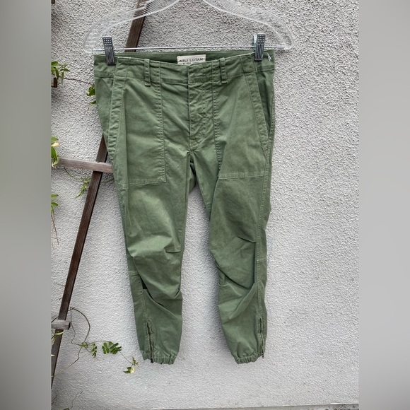Nili Lotan Cropped Military Jogger Pants in Camo Green Size 0 - Picture 6 of 9